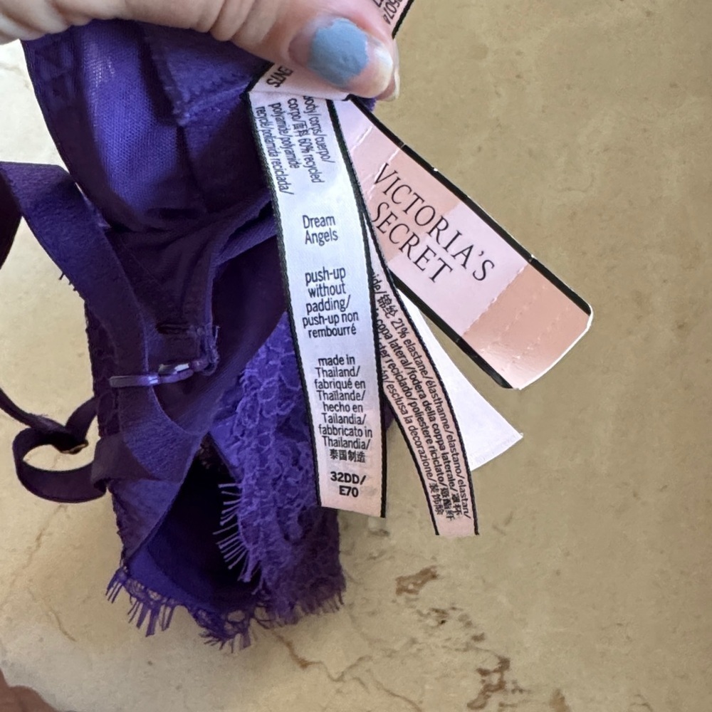 NWT Victoria Secret Purple Lace Push Up Bra 32DD - Picture 5 of 6